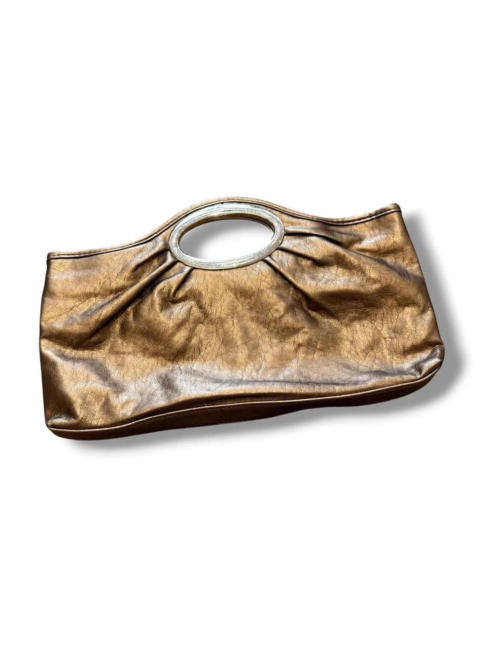 Bronze Tone Silver Hardware Metallic Handbag